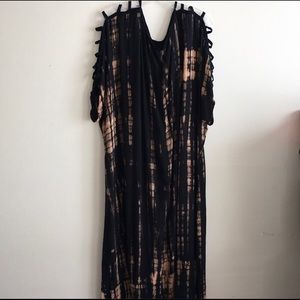 Tie Dye Caftan Cold Shoulder